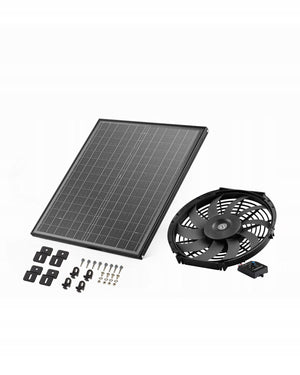 PROFESJONALNY WENTYLATOR SOLARNY VEVOR 340X70 MM 1300 CFM CZARNY NA DACH