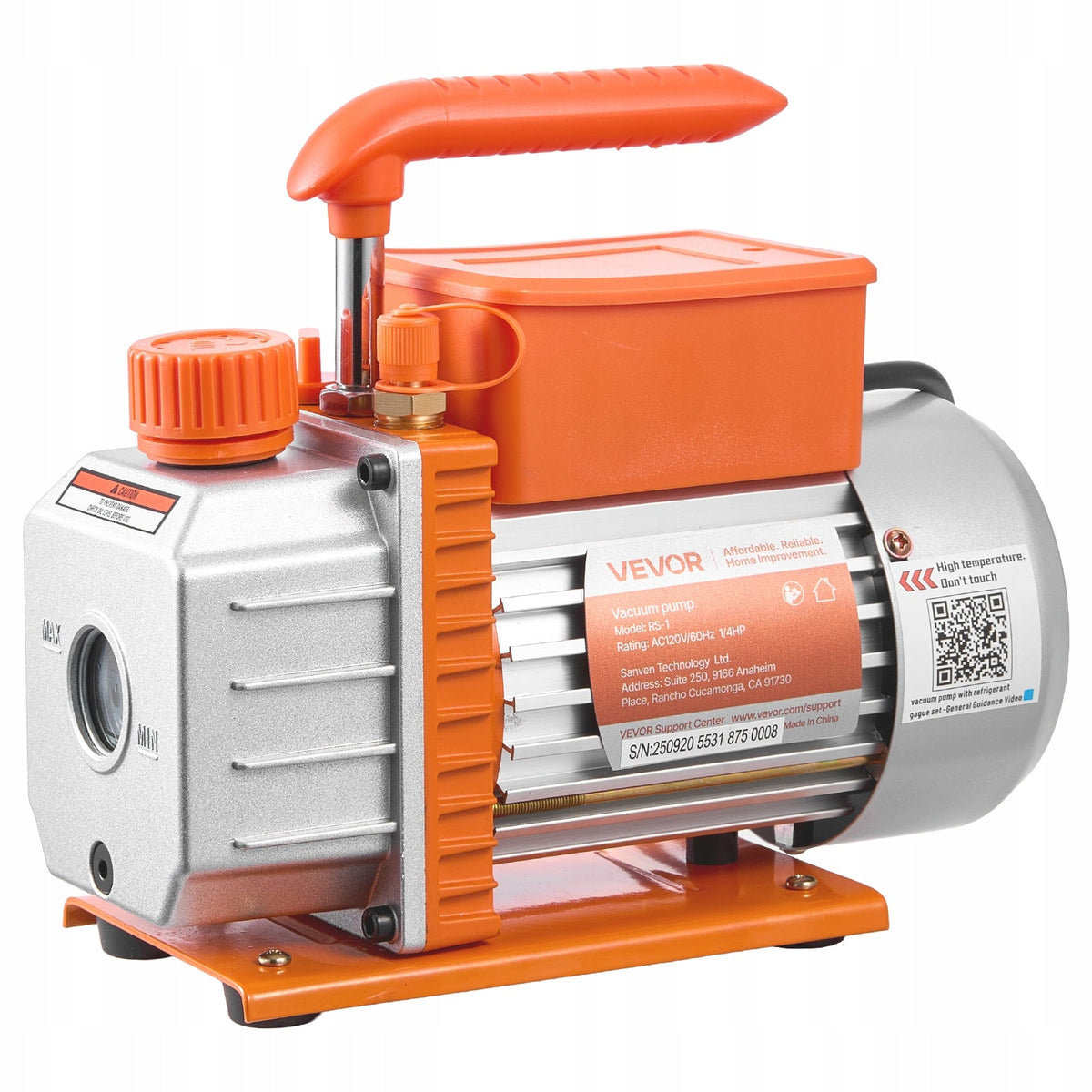 VEVOR POMPA PRÓŻNIOWA Z MANOMETREM 3 5 CFM 99 L MIN 180W JEDNOSTOPNIOWA