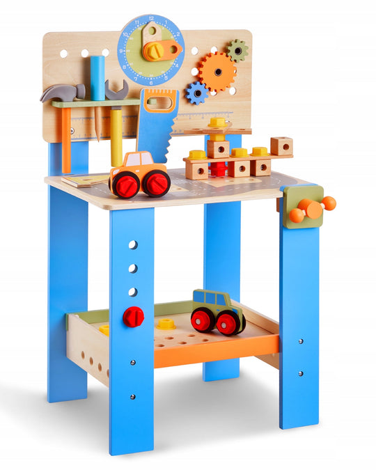 VEVOR DZIECIĘCY STÓŁ WARSZTATOWY DREWNIANY 62 ELEMENTY EDUKACYJNY