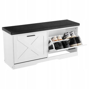 ŁAWKA Z PÓŁKĄ NA BUTY VEVOR 1000X305X475 MM MOCNA ŁAWKA WEJŚCIOWA Z PUFĄ