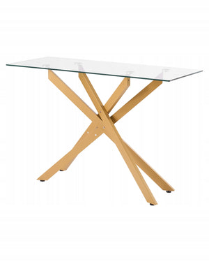 VEVOR SZKLANY STOLIK KONSOLOWY PROSTOKĄTNY 114X46X76CM MOCNY I STABILNY