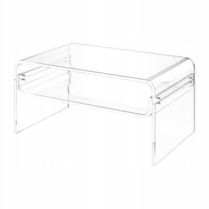 VEVOR STOLIK KAWOWY DWUPOZIOMOWY AKRYLOWY PRZEZROCZYSTY SOLIDNY 80X50X38CM