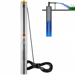 VEVOR POMPA ZANURZENIOWA DO STUDNI GŁĘBINOWYCH 3KM 2200W 230V IP68 STAL
