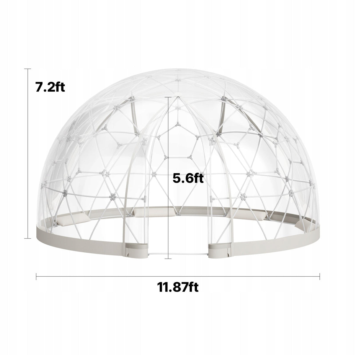 VEVOR NAMIOT OGRODOWY KOPUŁOWY 3 6X2 2M PRZEZROCZYSTY DLA 4-7 OSÓB PREMIUM