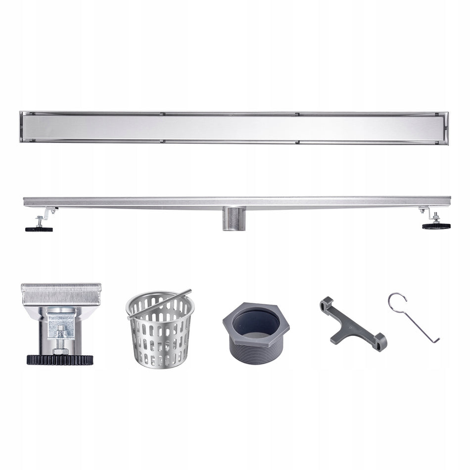 PROFESJONALNY ODPŁYW PRYSZNICOWY VEVOR 914X70X70MM STAL 304 MAX 42.5L MIN