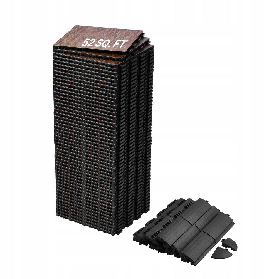 PROFESJONALNE PŁYTKI DO PARKIETU TANECZNEGO VEVOR 315X315X17 2MM 52 SZTUKI