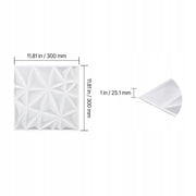 ZESTAW 33 PANELI ŚCIENNYCH VEVOR 3D 30X30 CM PVC DIAMENT MATOWY BIAŁY