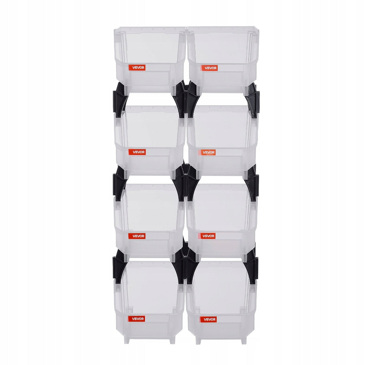 PROFESJONALNE PUDEŁKA DO UKŁADANIA W STOSY VEVOR 8 SZT 276X140X130 MM PP