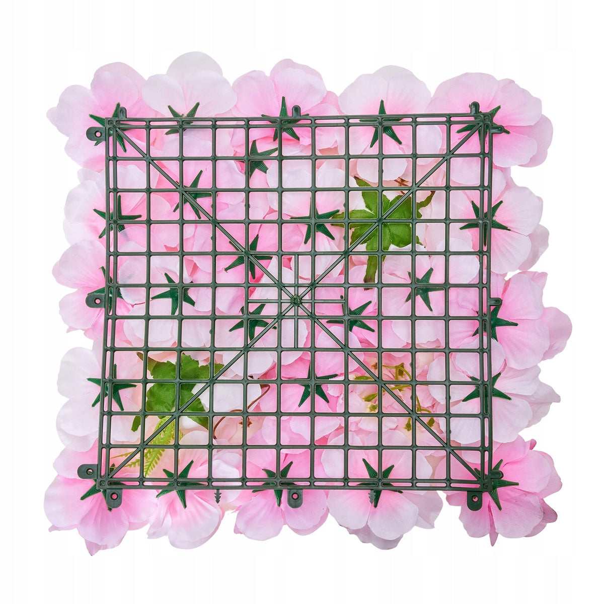 VEVOR SZTUCZNY ŻYWOPŁOT 12 SZT 380X380X65 MM RÓŻOWY PE MOCNY PANEL ŚCIANA