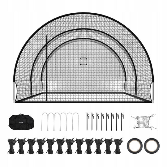 PROFESJONALNA SIATKA DO KLATKI BASEBALL VEVOR 678 X 370 X 240 CM MOCNA