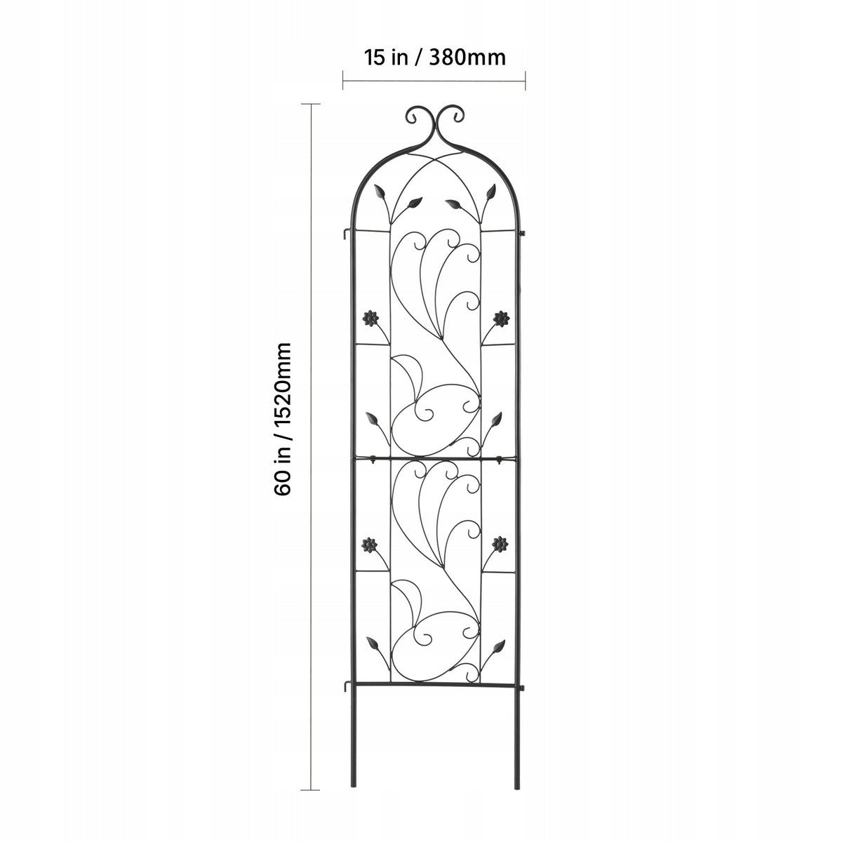 SOLIDNA METALOWA KRATKA VEVOR 38X152 CM NA ROŚLINY PNĄCE CZARNA PREMIUM