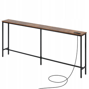 VEVOR WĄSKI STOLIK KONSOLOWY 178 CM Z GNIAZDKAMI USB I TRZYWYPUSTOWYMI