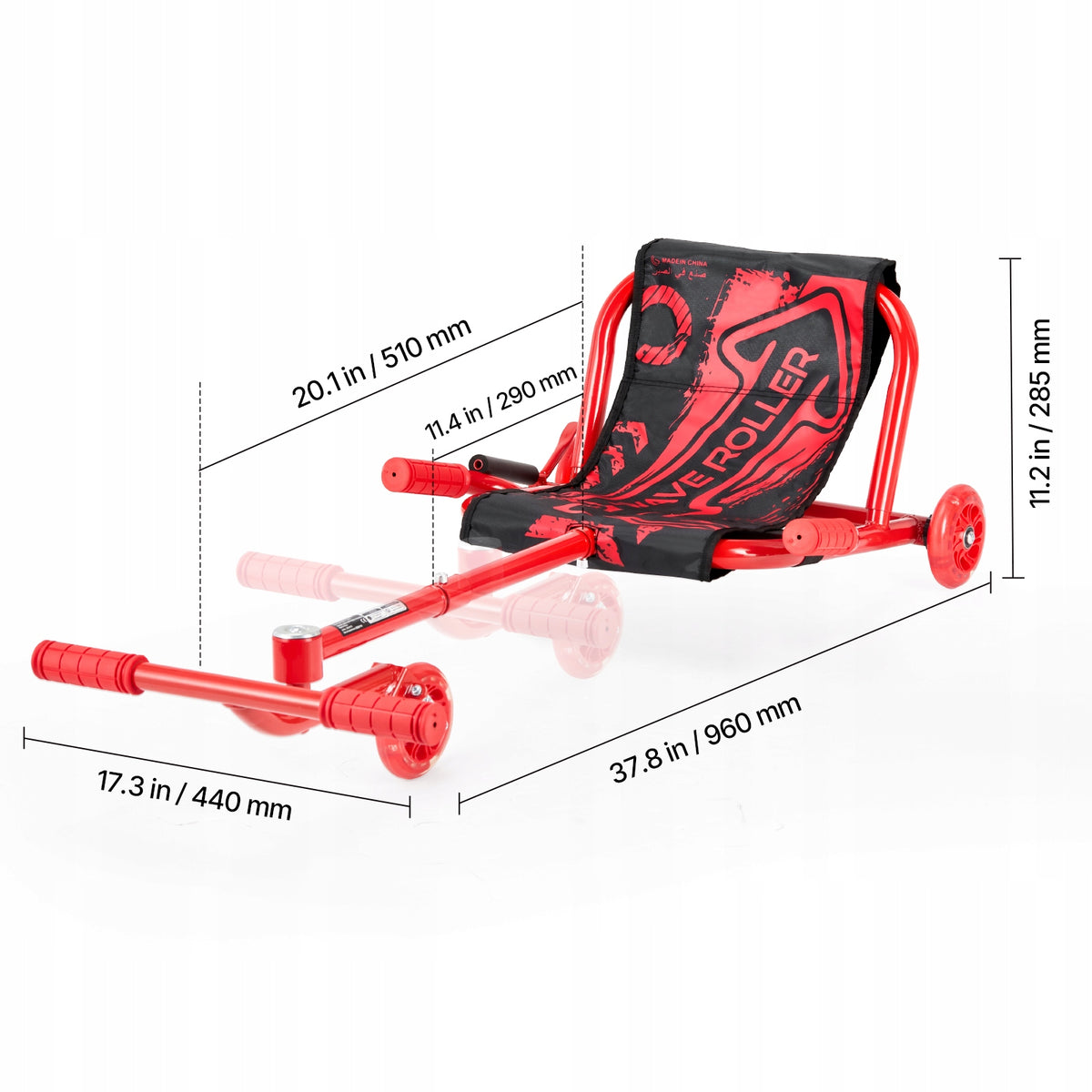 VEVOR DRIFTER TRIKE HULAJNOGA TRÓJKOŁOWA 60 KG REGULOWANA MOCNA CZERWONA