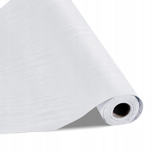 TAPETA SAMOPRZYLEPNA VEVOR 45CM X 10M PVC BIAŁA WZÓR DREWNA WODOODPORNA