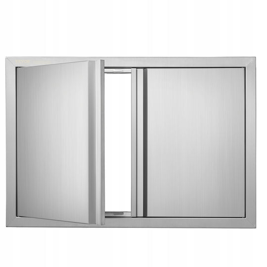 DRZWI DOSTĘPOWE DO GRILLA VEVOR 774X532 MM PODWÓJNE STAL NIERDZEWNA PREMIUM