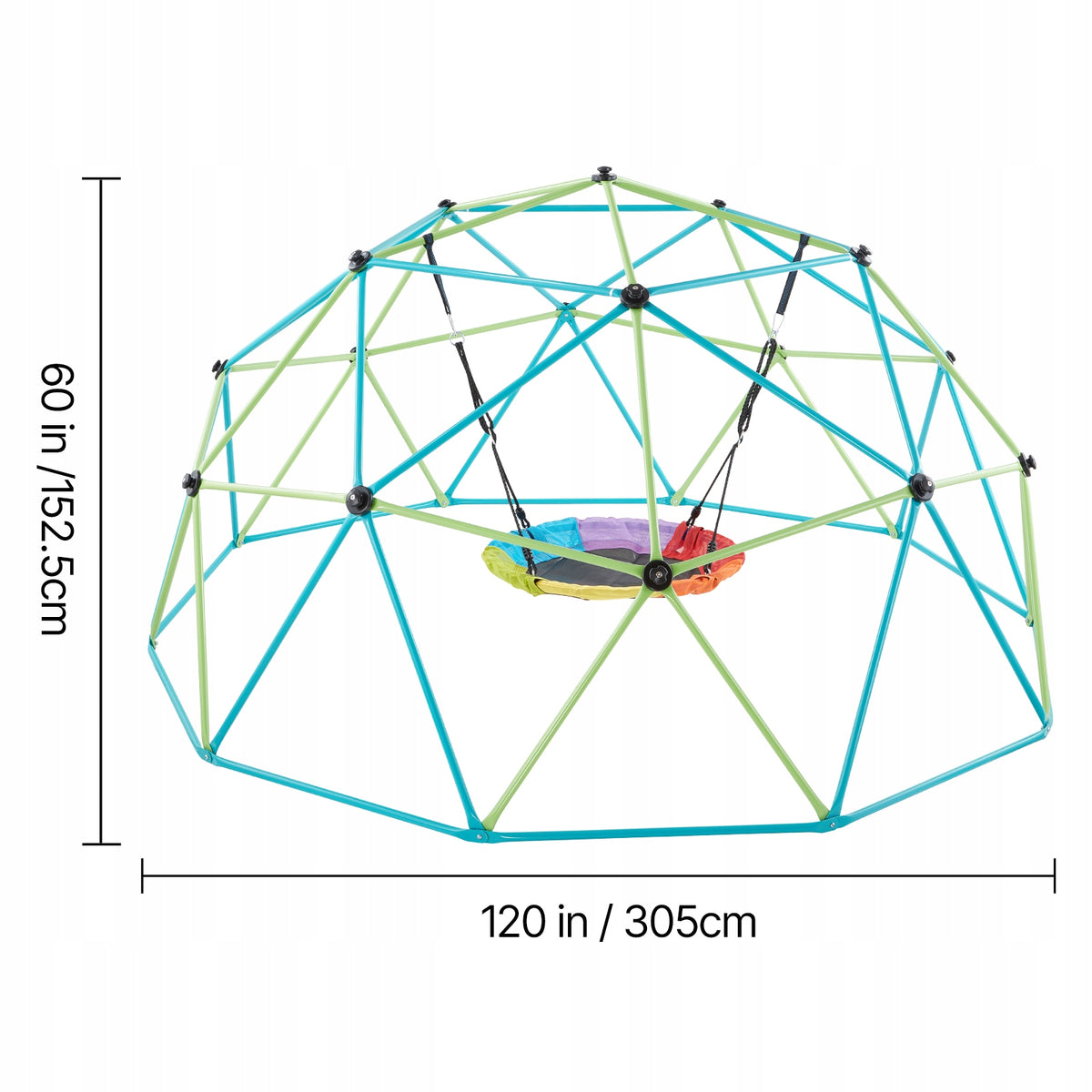 VEVOR WSPINACZKOWA KOPUŁA GEOMETRYCZNA 305 CM Z HUŚTAWKĄ SOLIDNA