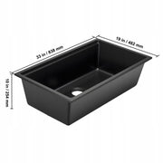 ZLEW KUCHENNY GRANITOWY VEVOR PODBLATOWY 838X482X254 MM CZARNY PREMIUM