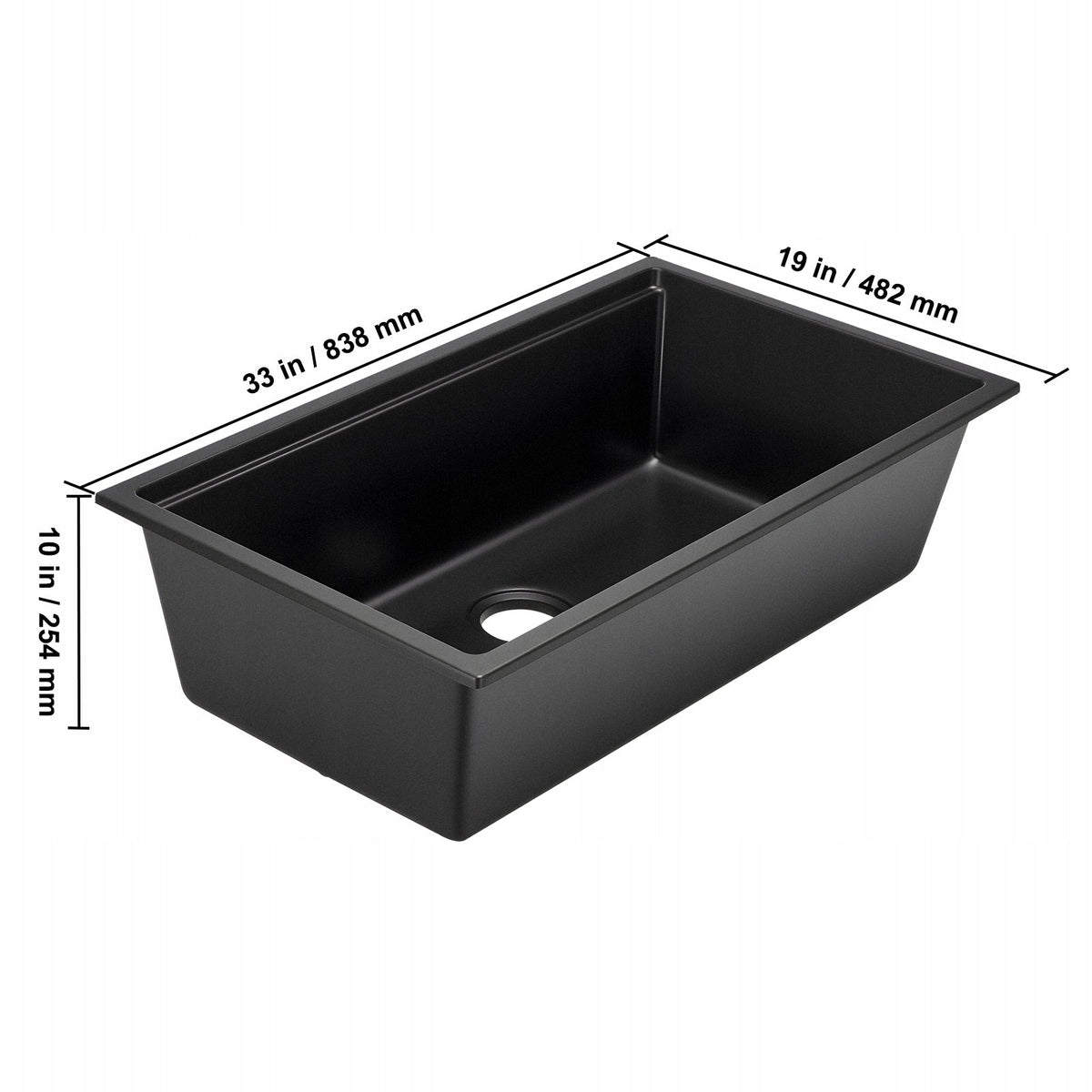 ZLEW KUCHENNY GRANITOWY VEVOR PODBLATOWY 838X482X254 MM CZARNY PREMIUM