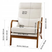 FOTEL AKCENTOWY VEVOR PREMIUM DREWNIANY MID CENTURY Z WYSOKIM OPARCIEM