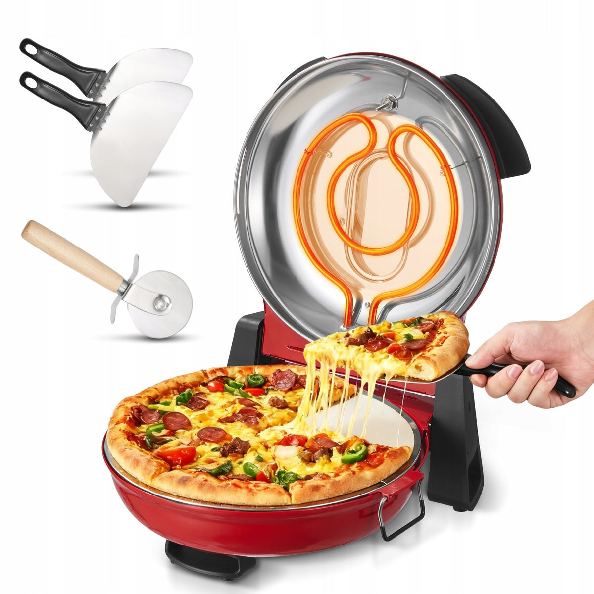PROFESJONALNY PIEC ELEKTRYCZNY DO PIZZY VEVOR 1200W Z KAMIENIEM
