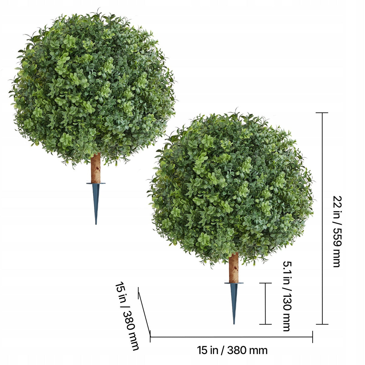 VEVOR SZTUCZNE DRZEWKA BUKSZPANOWE TOPIARY 2 SZT 559MM MOCNE I REALISTYCZNE