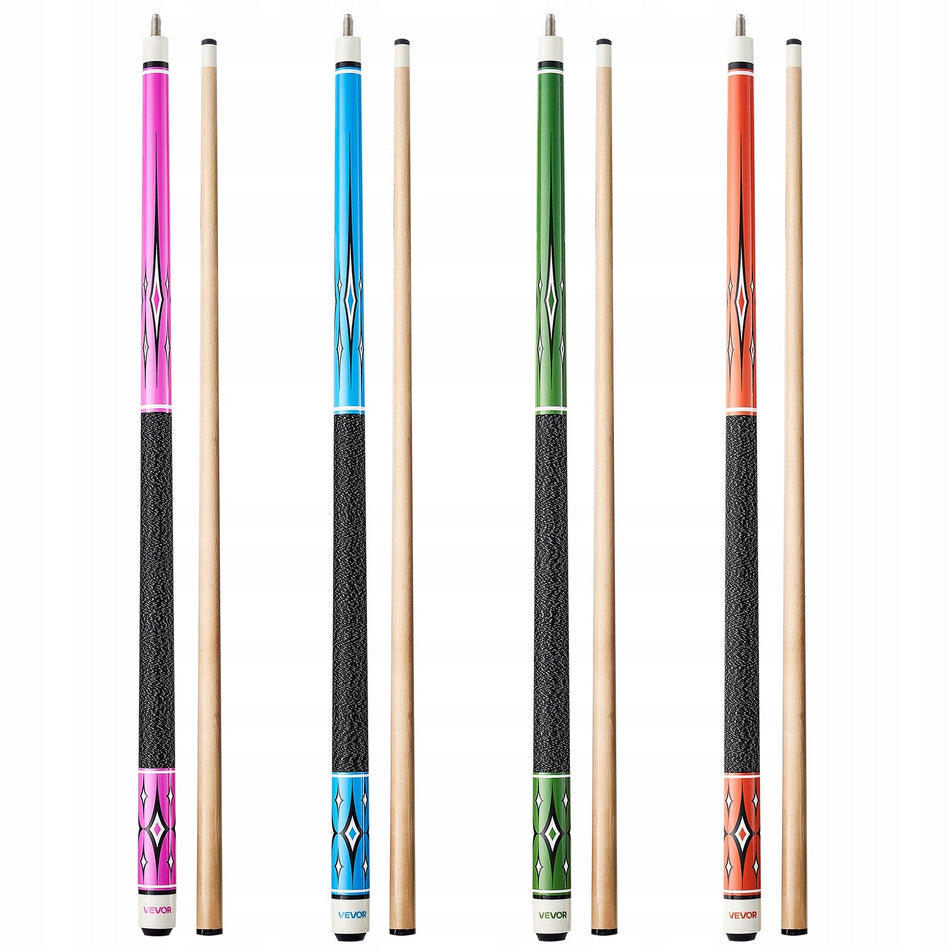 ZESTAW 4 KIJÓW BILARDOWYCH VEVOR 1473MM DREWNO KLONOWE 510-595G PREMIUM