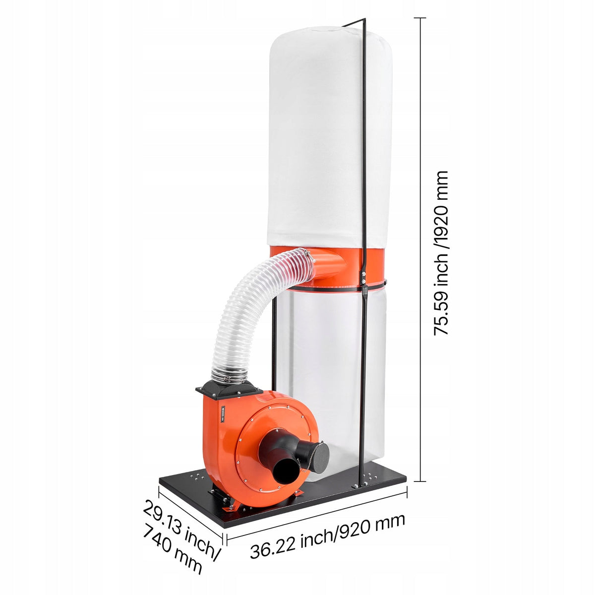VEVOR PROFESJONALNY SYSTEM ODPYLANIA 1868 91 M3 H 2 5 MIKRONA 1 5 KM 159L