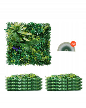 VEVOR SZTUCZNA ŚCIANA ROŚLINNA 8 SZTUK 500X500X50MM 3D KOMBINACJA PREMIUM
