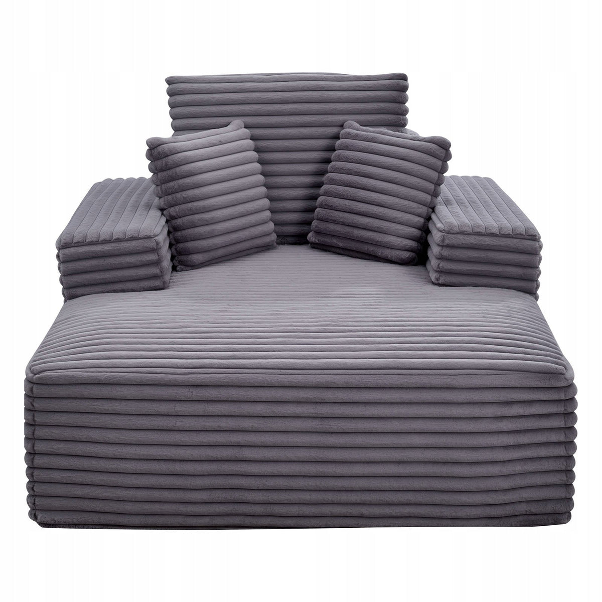 VEVOR LEŻANKA RELAKSACYJNA 138 CM TAPICEROWANA SOFA Z FUNKCJĄ SPANIA SZARA