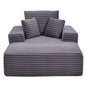 VEVOR LEŻANKA RELAKSACYJNA 138 CM TAPICEROWANA SOFA Z FUNKCJĄ SPANIA SZARA
