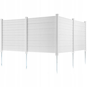 VEVOR OGRODZENIE PCV 4 PANELE 122X122 CM MOCNE OCYNKOWANE PALIKI BIAŁE