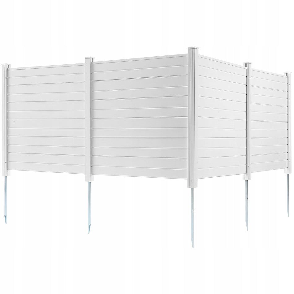 VEVOR OGRODZENIE PCV 4 PANELE 122X122 CM MOCNE OCYNKOWANE PALIKI BIAŁE