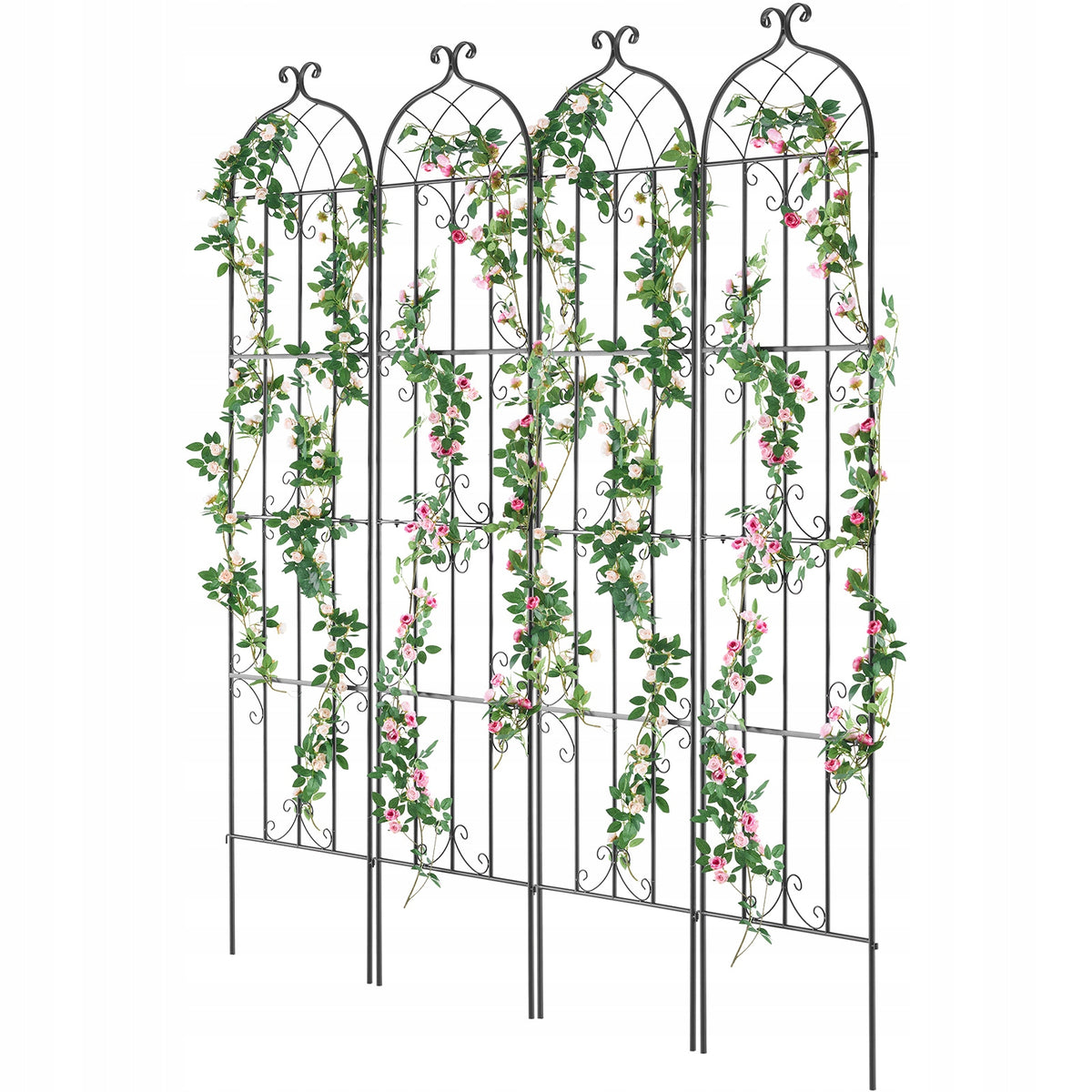 VEVOR PODPORA DO ROŚLIN PNĄCYCH 4 METALOWE KRATKI 51X220 CM SOLIDNA