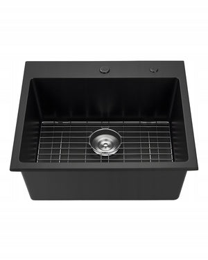 ZLEW KUCHENNY GRANITOWY VEVOR 635X559X254 MM CZARNY NABLATOWY SOLIDNY