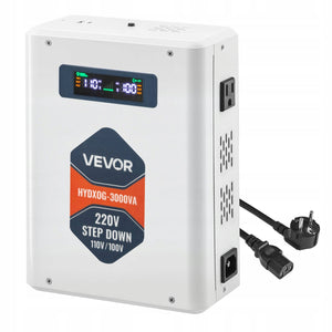 VEVOR PRZETWORNICA NAPIĘCIA 3000VA OBNIŻAJĄCA 220V NA 110V Z USB LCD