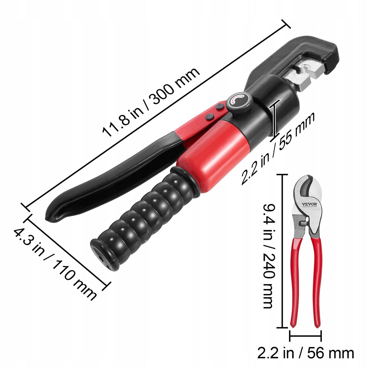 VEVOR HYDRAULICZNE SZCZYPCE ZACISKOWE 4-70MM2 9 FORM MOCNE ERGONOMICZNE