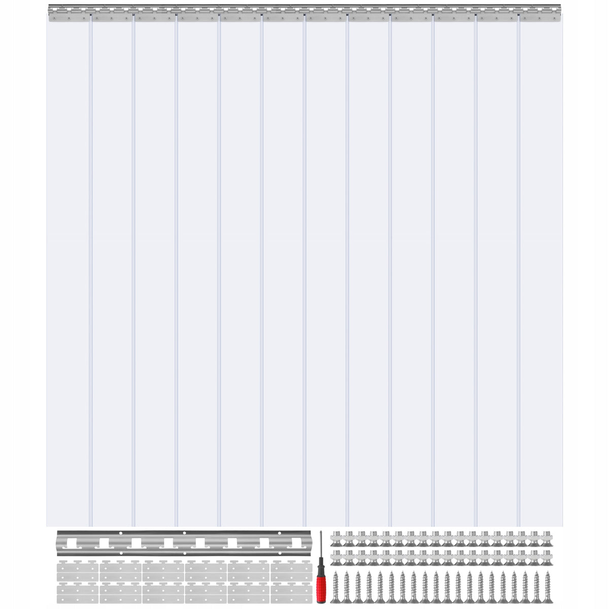 PROFESJONALNA ZASŁONA PASKOWA PVC VEVOR 243X182 CM GRUBOŚĆ 2 MM DO MAGAZYNU