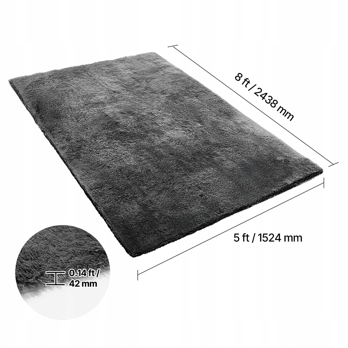 DYWAN VEVOR PLUSZOWY Z DŁUGIM WŁOSIEM 2438X1524MM MOCNY I MIĘKKI