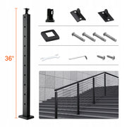 PROFESJONALNY SŁUPEK BALUSTRADY KABLOWEJ VEVOR 91 4X2 5X5 1CM STAL