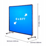 ZASŁONA SPAWALNICZA VEVOR 1740X2340MM RAMA KÓŁKA HAMULCE TRUDNOPALNA UV6