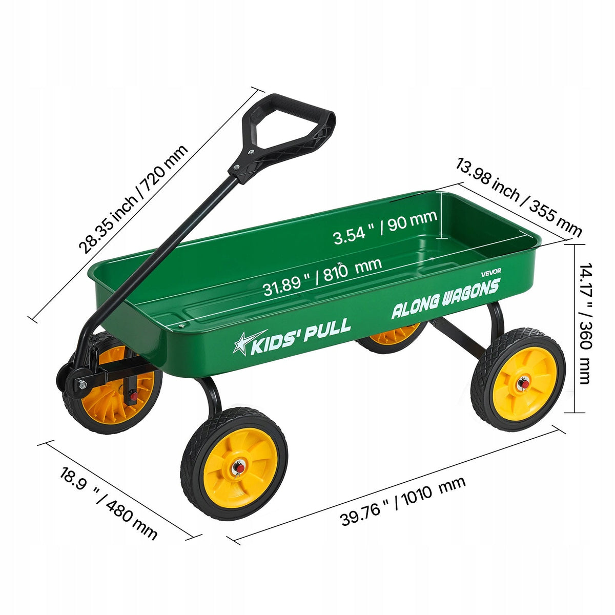 SOLIDNY WÓZEK TRANSPORTOWY VEVOR DLA DZIECI OD 18 MIESIĘCY 1010X480X360 MM