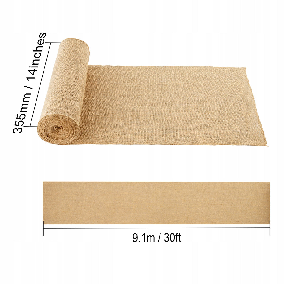 VEVOR TKANINA JUTOWA ROLKA 14X900CM NATURALNA 50X50 MOCNA SOLIDNA