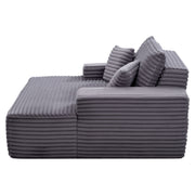 VEVOR LEŻANKA RELAKSACYJNA 138 CM TAPICEROWANA SOFA Z FUNKCJĄ SPANIA SZARA