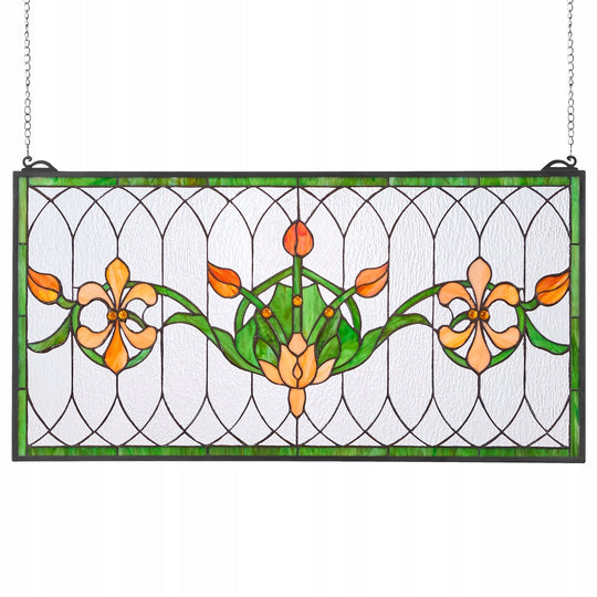 PANEL WITRAŻOWY VEVOR 810X433 MM SZKŁO WISZĄCY Z ŁAŃCUSZKIEM SOLIDNY DEKOR