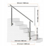 PORĘCZE SCHODOWE ZEWNĘTRZNE VEVOR 150 CM STAL NIERDZEWNA REGULOWANE MOCNE