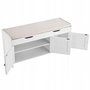 ŁAWKA Z PÓŁKĄ NA BUTY VEVOR 1050X350X503 MM SOLIDNA DO PRZEDPOKOJU BIAŁA