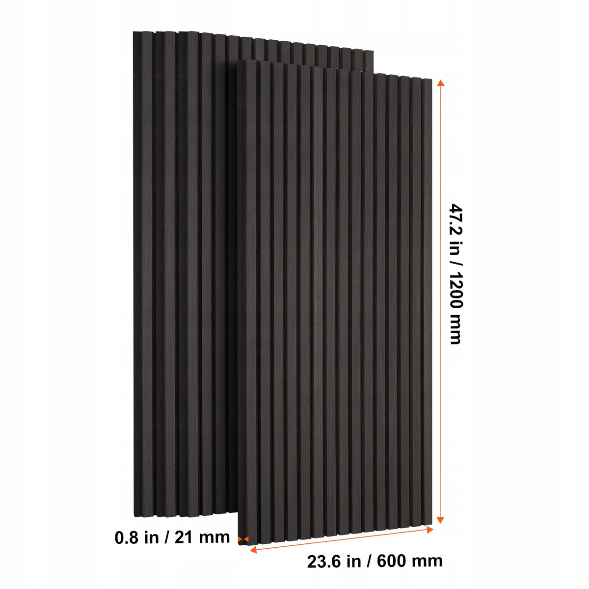 PROFESJONALNE PANELE AKUSTYCZNE VEVOR MDF 1200X600X21MM CZARNY DĄB 4 SZTUKI