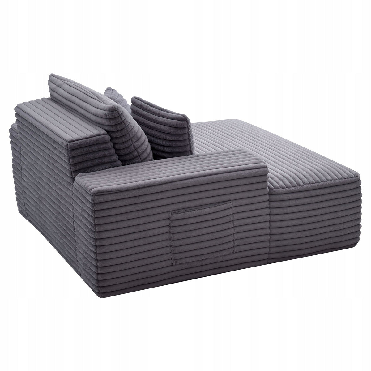 VEVOR LEŻANKA RELAKSACYJNA 138 CM TAPICEROWANA SOFA Z FUNKCJĄ SPANIA SZARA