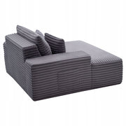 VEVOR LEŻANKA RELAKSACYJNA 138 CM TAPICEROWANA SOFA Z FUNKCJĄ SPANIA SZARA