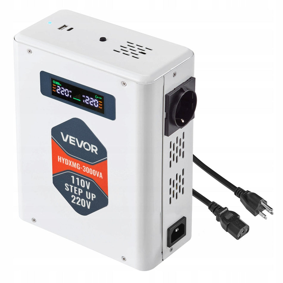 VEVOR PRZETWORNICA PODWYŻSZAJĄCA NAPIĘCIE 3000VA MOCNY TRANSFORMATOR 110V